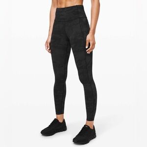 LULULEMON FAST AND FREE TIGHT 25" NON REFLECTIVE NULUX INCOGNITO CAMO MULTI GREY